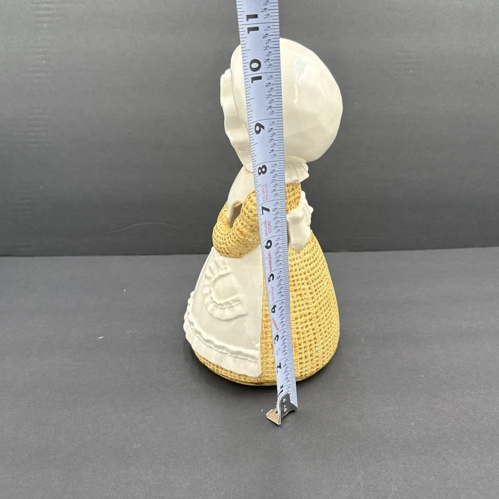 70's Vintage Sittre Ceramic Burlap Rug Doll Ceramic Utensil Holder Cottagecore